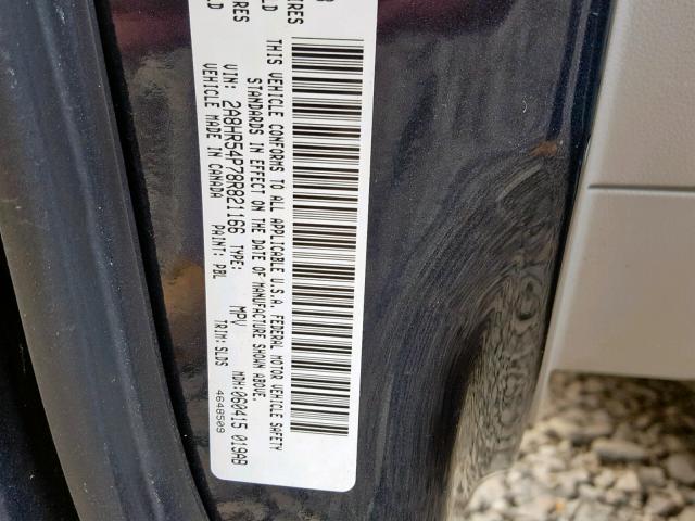 2A8HR54P78R821166 - 2008 CHRYSLER TOWN & COU BLUE photo 10