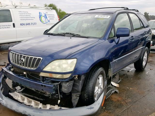 JTJGF10U720144280 - 2002 LEXUS RX 300 BLUE photo 2