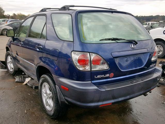 JTJGF10U720144280 - 2002 LEXUS RX 300 BLUE photo 3