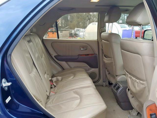 JTJGF10U720144280 - 2002 LEXUS RX 300 BLUE photo 6