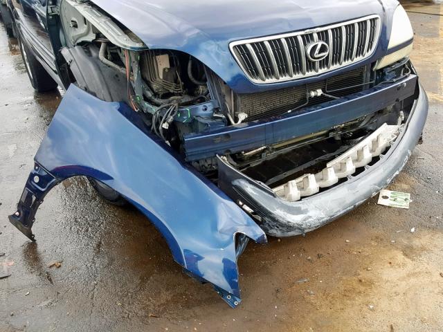 JTJGF10U720144280 - 2002 LEXUS RX 300 BLUE photo 9