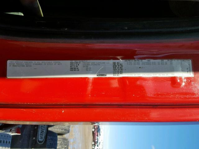 1FUJGEDR39LAH2786 - 2009 FREIGHTLINER CASCADIA 1 RED photo 10