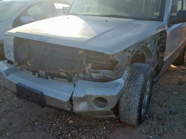1J8HG48K37C670784 - 2007 JEEP COMMANDER SILVER photo 9