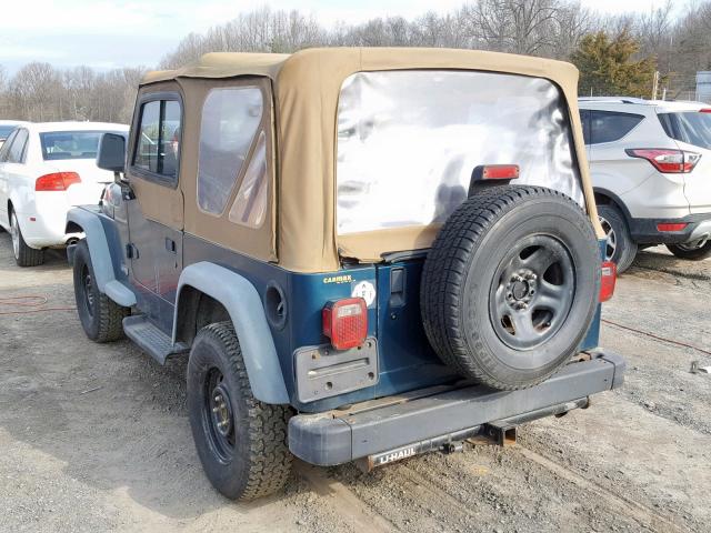 1J4FY29P5VP502543 - 1997 JEEP WRANGLER / BLUE photo 3