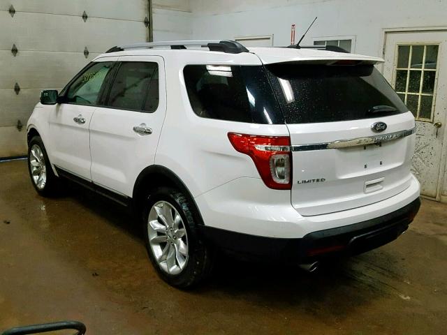 1FM5K8F86DGB38162 - 2013 FORD EXPLORER L WHITE photo 3