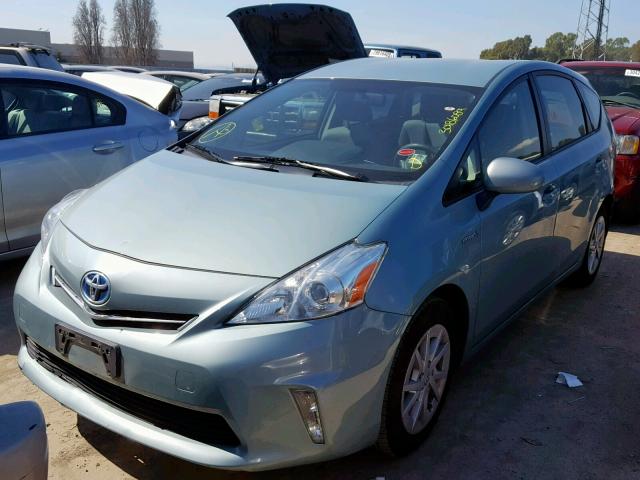 JTDZN3EU2D3289585 - 2013 TOYOTA PRIUS V TEAL photo 2