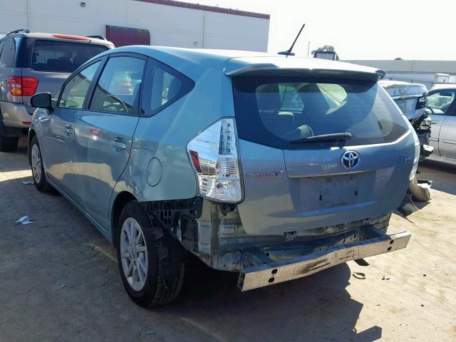 JTDZN3EU2D3289585 - 2013 TOYOTA PRIUS V TEAL photo 3