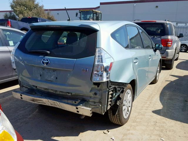 JTDZN3EU2D3289585 - 2013 TOYOTA PRIUS V TEAL photo 4