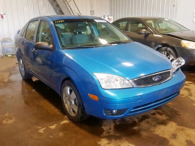 1FAHP34N17W187428 - 2007 FORD FOCUS ZX4 BLUE photo 1