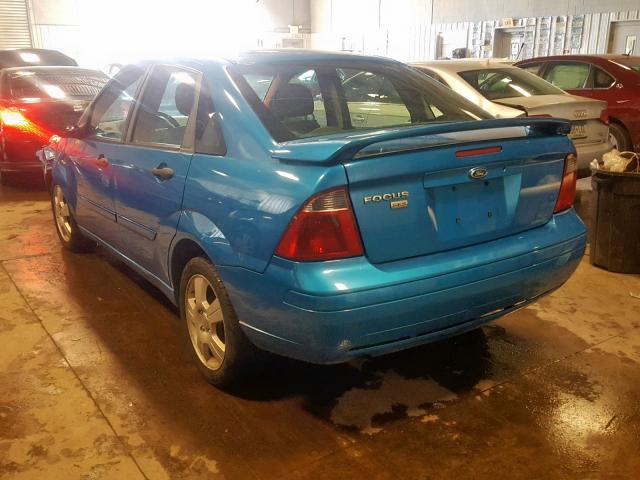 1FAHP34N17W187428 - 2007 FORD FOCUS ZX4 BLUE photo 3