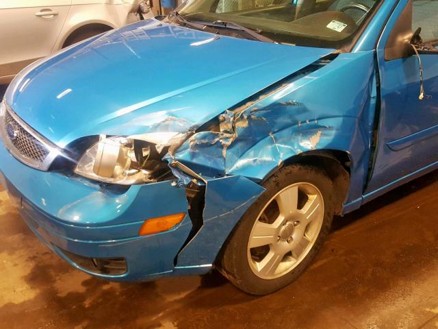 1FAHP34N17W187428 - 2007 FORD FOCUS ZX4 BLUE photo 9