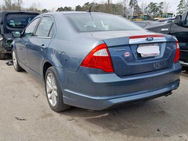 3FAHP0JA6BR281493 - 2011 FORD FUSION SEL BLUE photo 3