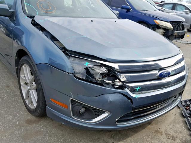 3FAHP0JA6BR281493 - 2011 FORD FUSION SEL BLUE photo 9