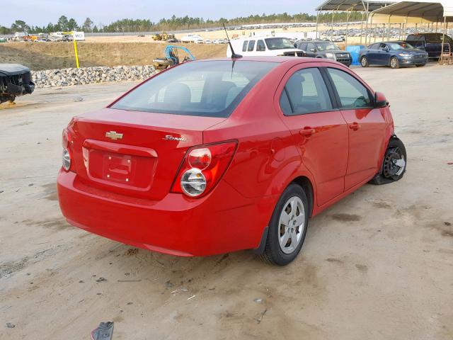 1G1JA5SH8D4223122 - 2013 CHEVROLET SONIC LS RED photo 4