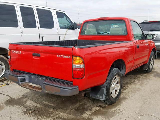 5TENL42N44Z429760 - 2004 TOYOTA TACOMA RED photo 4