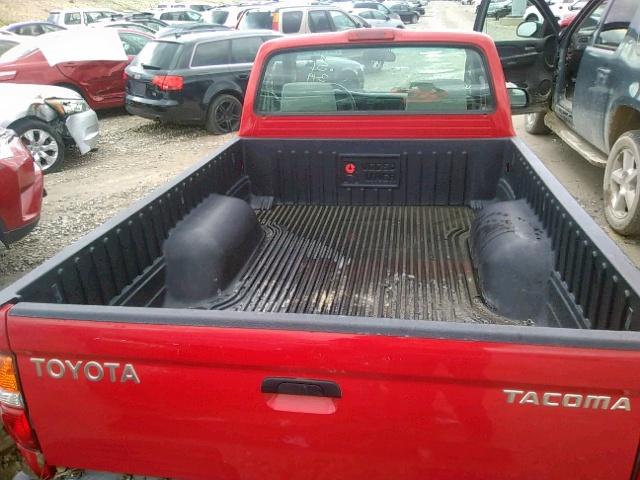 5TENL42N44Z429760 - 2004 TOYOTA TACOMA RED photo 6