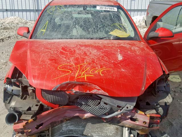 1G2AL55F687274011 - 2008 PONTIAC G5 SE RED photo 7