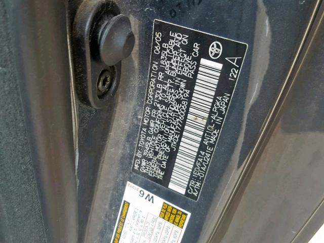 JTKDE177760068194 - 2006 TOYOTA SCION TC GRAY photo 10