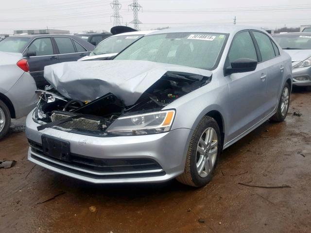 3VW2K7AJ7FM352921 - 2015 VOLKSWAGEN JETTA BASE SILVER photo 2