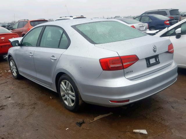 3VW2K7AJ7FM352921 - 2015 VOLKSWAGEN JETTA BASE SILVER photo 3