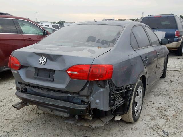 3VW2K7AJ0DM288640 - 2013 VOLKSWAGEN JETTA BASE GRAY photo 4