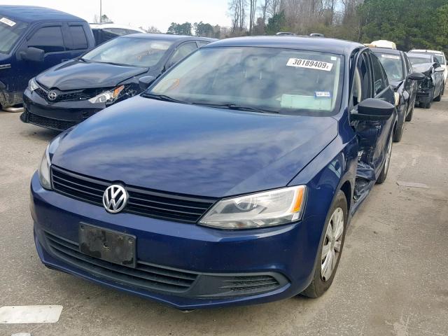 3VW1K7AJ4CM365312 - 2012 VOLKSWAGEN JETTA BASE BLUE photo 2