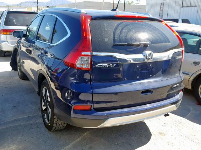 5J6RM3H97FL026046 - 2015 HONDA CR-V TOURI BLUE photo 3