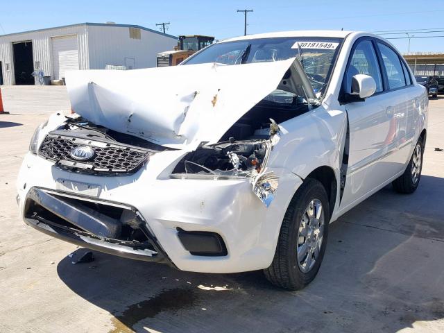 KNADH4A31B6928567 - 2011 KIA RIO BASE WHITE photo 2