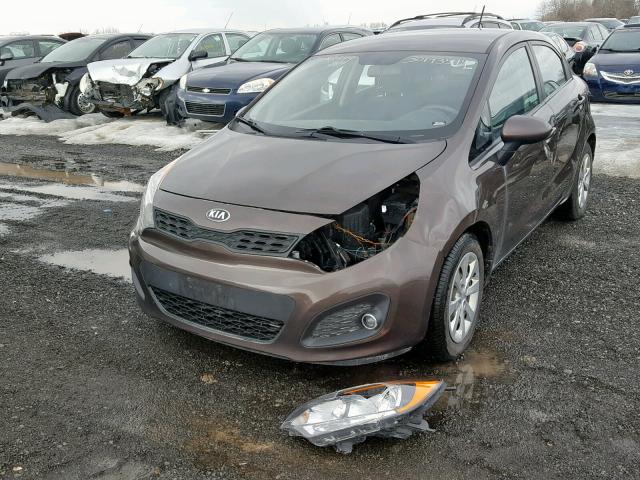 KNADM5A35D6848449 - 2013 KIA RIO LX BROWN photo 2