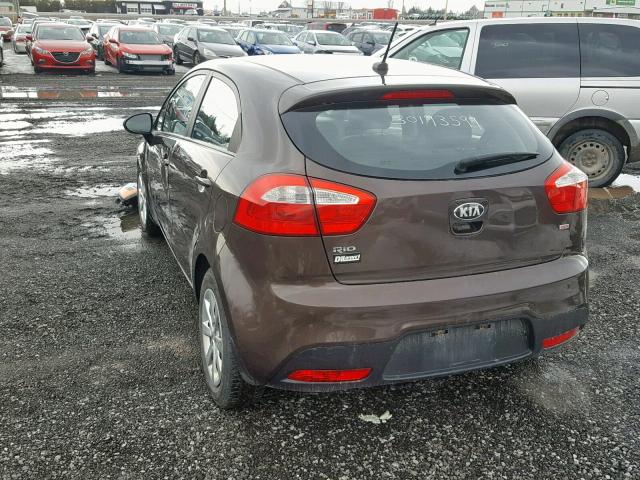 KNADM5A35D6848449 - 2013 KIA RIO LX BROWN photo 3