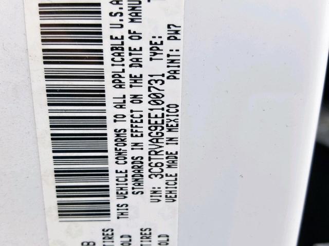 3C6TRVAG9EE100731 - 2014 RAM PROMASTER 白色 照片 10