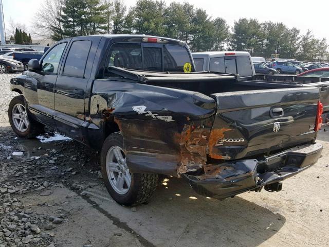 1D7HW48J67S144226 - 2007 DODGE DAKOTA QUA BLACK photo 3