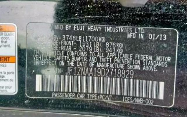 JF1ZNAA19D2718829 - 2013 TOYOTA SCION FR-S BLACK photo 10