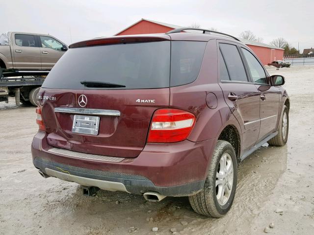 4JGBB22E88A359007 - 2008 MERCEDES-BENZ ML 320 CDI RED photo 4