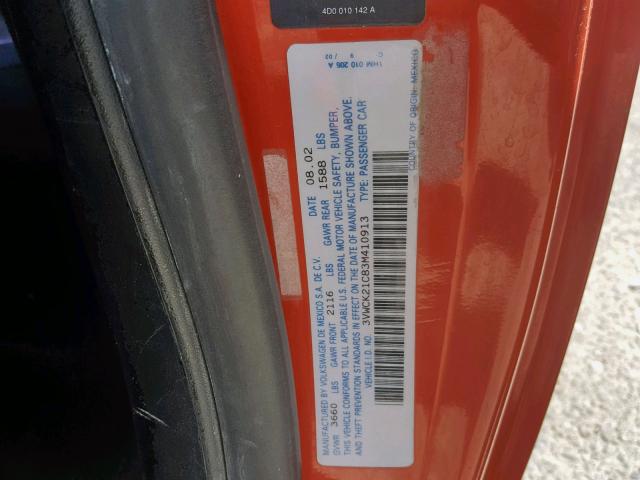 3VWCK21C83M410913 - 2003 VOLKSWAGEN NEW BEETLE ორფეროვანი ფოტო 10