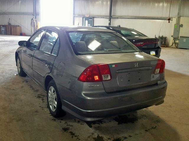 1HGES163X5L011005 - 2005 HONDA CIVIC DX V GRAY photo 3