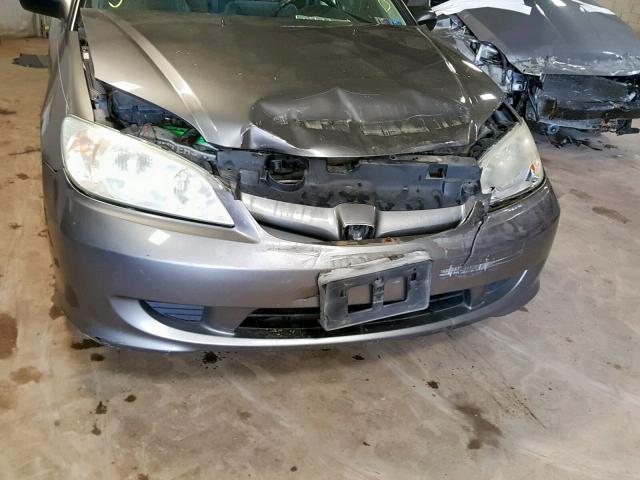 1HGES163X5L011005 - 2005 HONDA CIVIC DX V GRAY photo 9