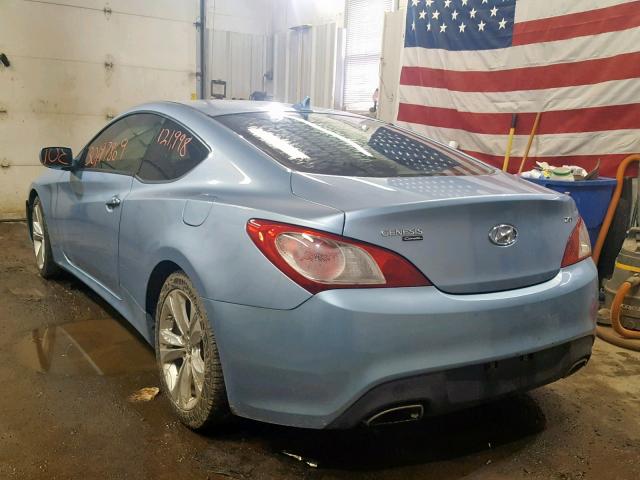 KMHHT6KD4AU028757 - 2010 HYUNDAI GENESIS CO BLUE photo 3