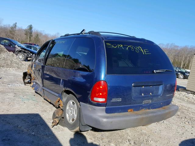 2B4GP25R6YR775639 - 2000 DODGE CARAVAN BLUE photo 3