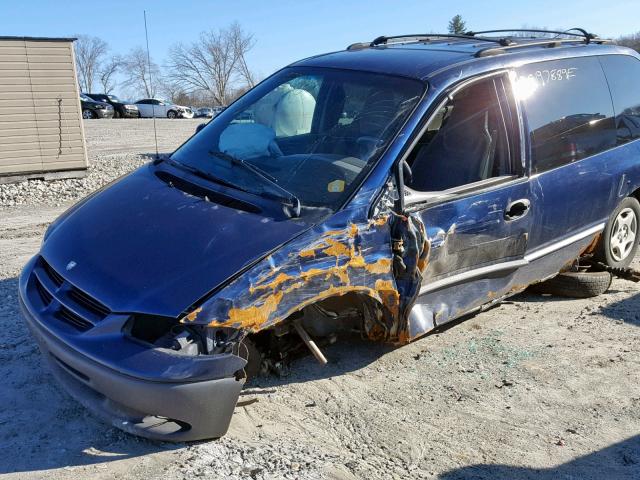 2B4GP25R6YR775639 - 2000 DODGE CARAVAN BLUE photo 9