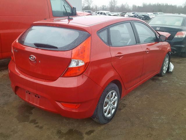 KMHCT5AE6DU081348 - 2013 HYUNDAI ACCENT GLS RED photo 4