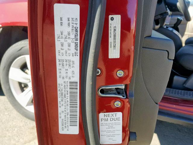 1C4NJDBB8ED572801 - 2014 JEEP COMPASS SP Қызыл фото 10