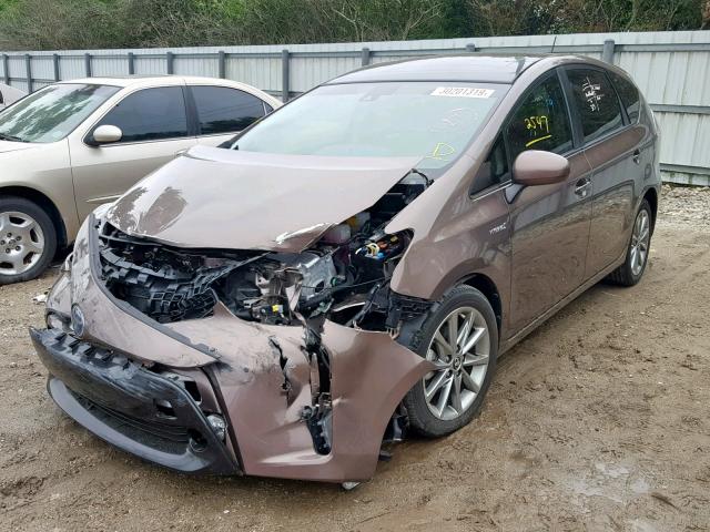 JTDZN3EUXFJ038294 - 2015 TOYOTA PRIUS V BROWN photo 2