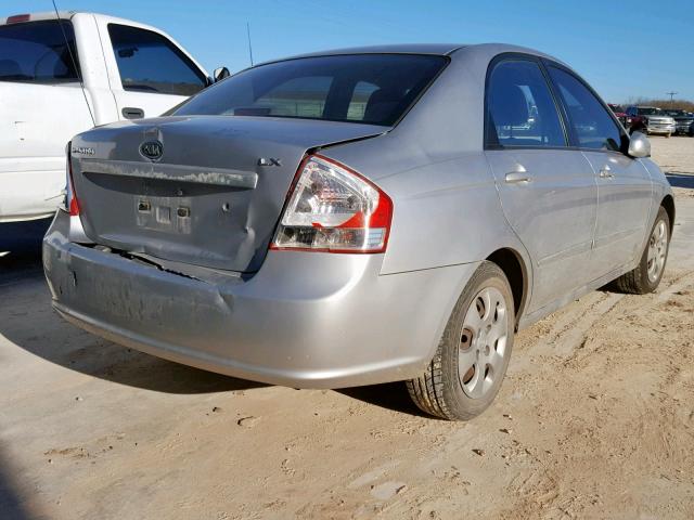 KNAFE221295603980 - 2009 KIA SPECTRA EX SILVER photo 4