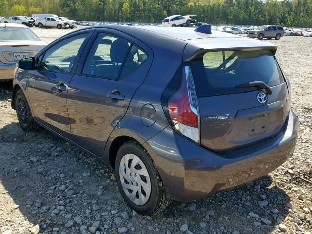 JTDKDTB35G1131242 - 2016 TOYOTA PRIUS C GRAY photo 3