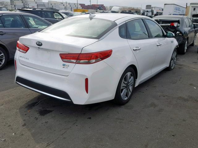 KNAGU4LC3H5006449 - 2017 KIA OPTIMA HYB WHITE photo 4