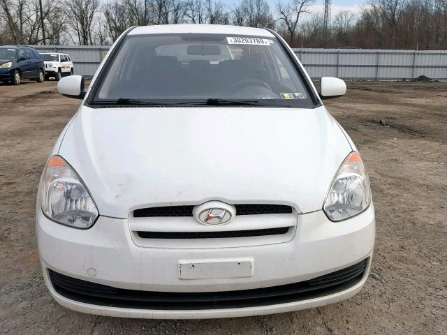 KMHCM3AC6AU184457 - 2010 HYUNDAI ACCENT BLU WHITE photo 9