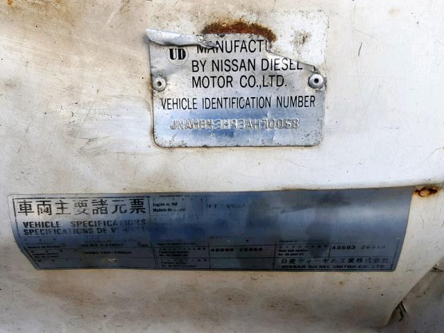 JNAMB43H93AH70058 - 2003 NISSAN DIESEL UD2000 WHITE photo 10