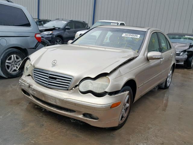 WDBRF61J82F287554 - 2002 MERCEDES-BENZ C 240 BEIGE photo 2