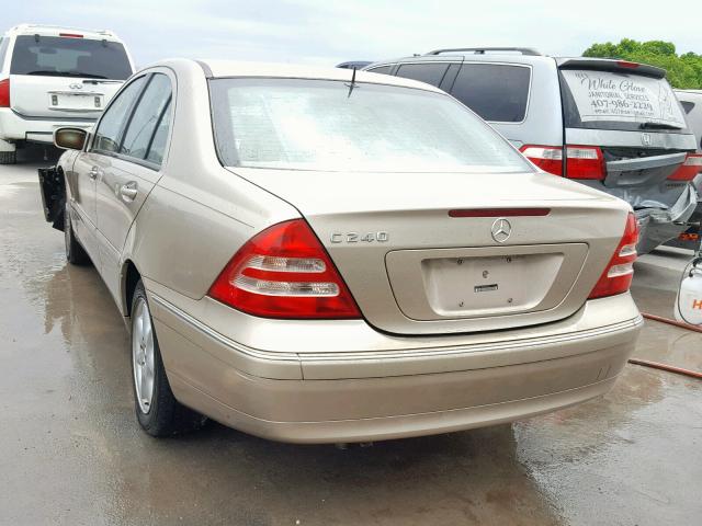 WDBRF61J82F287554 - 2002 MERCEDES-BENZ C 240 BEIGE photo 3